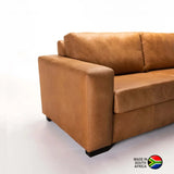 ANTONIO GENUINE LEATHER 3 SEATER - BUFFED TAN