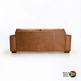 ANTONIO GENUINE LEATHER 3 SEATER - BUFFED TAN
