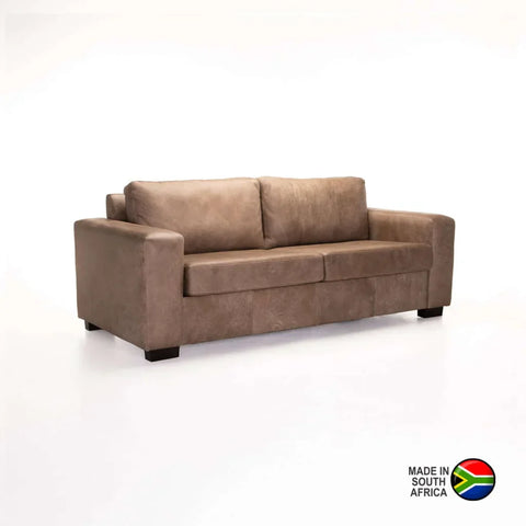 ANTONIO GENUINE LEATHER 3 SEATER - BUFFED TAUPE