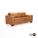 ANTONIO GENUINE LEATHER 3 SEATER - BUFFED TAN