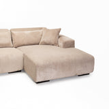 CATERINA FABRIC CORNER CHAISE - PLATINUM - RIGHT