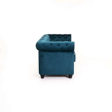 CHESTERFIELD VELVET 3 SEATER - TEAL