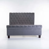 CHESTERFIELD VELVET TOUCH QUEEN XL BED -LIGHT GREY
