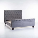 CHESTERFIELD VELVET TOUCH QUEEN XL BED -LIGHT GREY