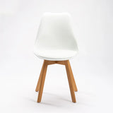 ELIA WOODEN LEG DINING CHAIR - WHITE
