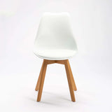 ELIA WOODEN LEG DINING CHAIR - WHITE