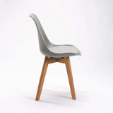 ELIA WOODEN LEG DINING CHAIR - GREY