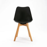 ELIA WOODEN LEG DINING CHAIR - BLACK