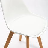 ELIA WOODEN LEG DINING CHAIR - WHITE