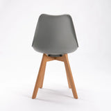 ELIA WOODEN LEG DINING CHAIR - GREY