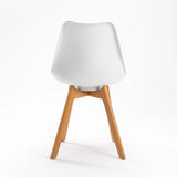 ELIA WOODEN LEG DINING CHAIR - WHITE