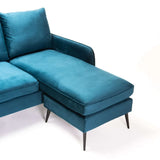 ELLA VELVET CORNER CHAISE - TEAL