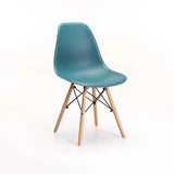 EMMY WOODEN LEG DINING CHAIR - TEAL