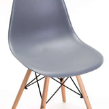 EMMY WOODEN LEG DINING CHAIR - DARK GREY