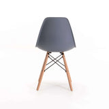 EMMY WOODEN LEG DINING CHAIR - DARK GREY