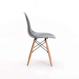 EMMY WOODEN LEG DINING CHAIR - DARK GREY