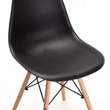 EMMY WOODEN LEG DINING CHAIR - BLACK