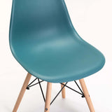 EMMY WOODEN LEG DINING CHAIR - TEAL