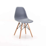 EMMY WOODEN LEG DINING CHAIR - DARK GREY