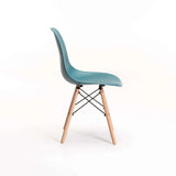 EMMY WOODEN LEG DINING CHAIR - TEAL