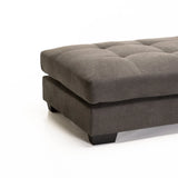 GIA FABRIC OTTOMAN - DARK GREY