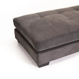 GIA FABRIC OTTOMAN - DARK GREY