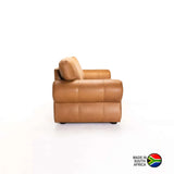 HARRIET GENUINE LEATHER 3 SEATER - BUFFED TAN