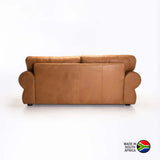 HARRIET GENUINE LEATHER 3 SEATER - BUFFED TAN