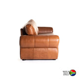 HARRIET GENUINE LEATHER 3 SEATER ‚Äö√Ñ√¨ PECAN