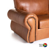 HARRIET GENUINE LEATHER 3 SEATER ‚Äö√Ñ√¨ PECAN