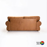 HARRIET GENUINE LEATHER 3 SEATER - BUFFED TAN