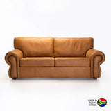 HARRIET GENUINE LEATHER 3 SEATER - BUFFED TAN