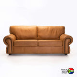 HARRIET GENUINE LEATHER 3 SEATER - BUFFED TAN