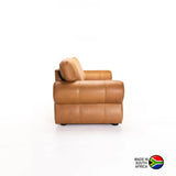 HARRIET GENUINE LEATHER 3 SEATER - BUFFED TAN