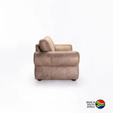 HARRIET GENUINE LEATHER 3 SEATER - BUFFED TAUPE