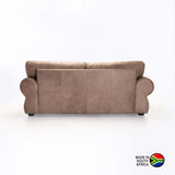 HARRIET GENUINE LEATHER 3 SEATER - BUFFED TAUPE