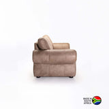 HARRIET GENUINE LEATHER 3 SEATER - BUFFED TAUPE