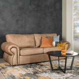 HARRIET GENUINE LEATHER 3 SEATER - BUFFED TAUPE