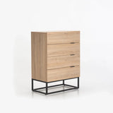 LODI 4 DRAWER CHEST - OAK