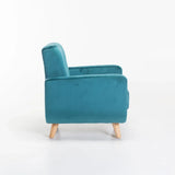 LUNA VELVET ARMCHAIR - TEAL/NAT LEG