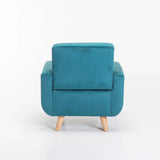 LUNA VELVET ARMCHAIR - TEAL/NAT LEG