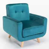 LUNA VELVET ARMCHAIR - TEAL/NAT LEG