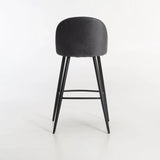 MADDIE VELVET BARSTOOL - GREY
