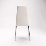 NINO LEATHER TOUCH CHROME DINING CHAIR - WHITE