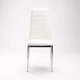 NINO LEATHER TOUCH CHROME DINING CHAIR - WHITE