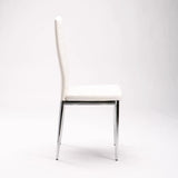 NINO LEATHER TOUCH CHROME DINING CHAIR - WHITE