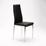 NINO LEATHER TOUCH CHROME DINING CHAIR - BLACK