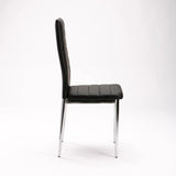 NINO LEATHER TOUCH CHROME DINING CHAIR - BLACK