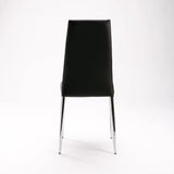 NINO LEATHER TOUCH CHROME DINING CHAIR - BLACK