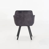 PIA DELUXE VELVET DINING CHAIR - GREY